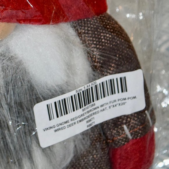 ZiaBella 20" Burgundy & Gray Viking Gnome Figure NWT - Picture 2 of 6